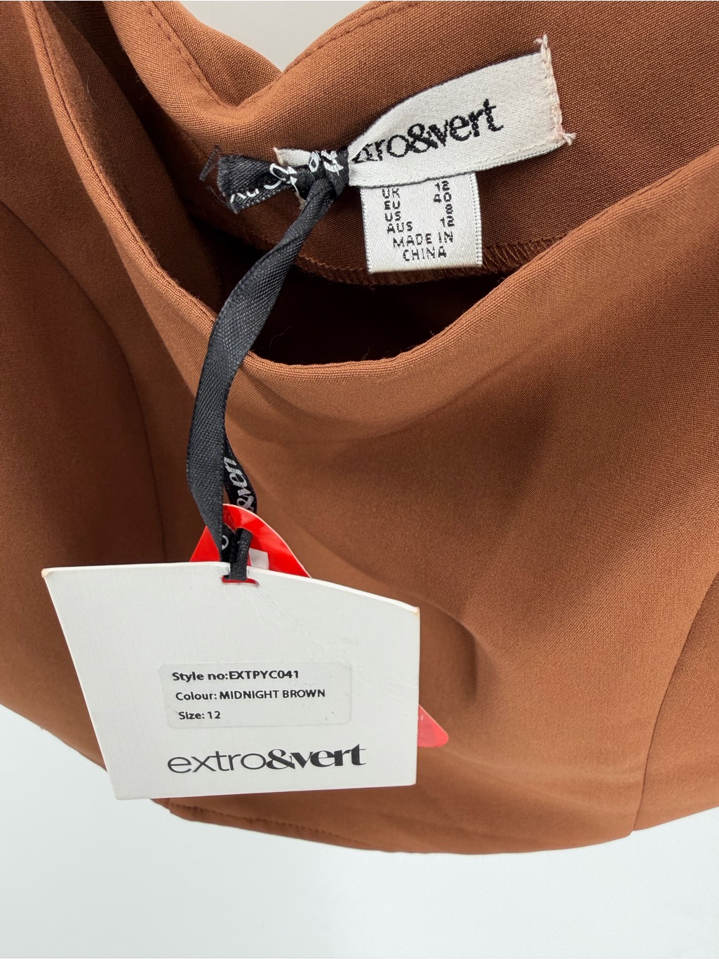 Anthropologie Extro&Vert Nwt Brown Classic Night Out Cropped Tank Top — image 4 of 5